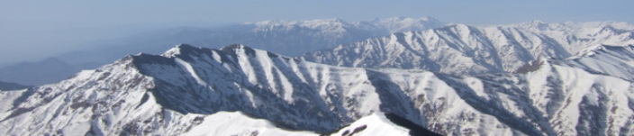 手前から爺ヶ岳、蓮華、槍、穂高